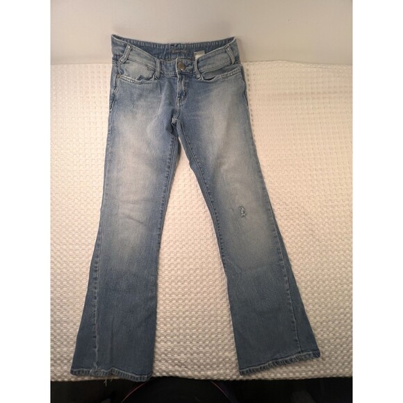 Y2K Union Bay Denim Flare Blue Jeans Low Rise Womens Size 11 Stretch - Picture 1 of 16